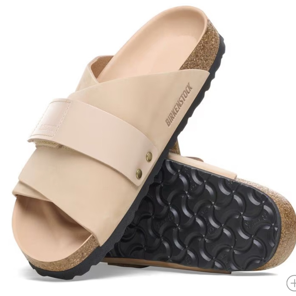 Birkenstock Kyoto Sandals 
Nubuck Leather - New Beige